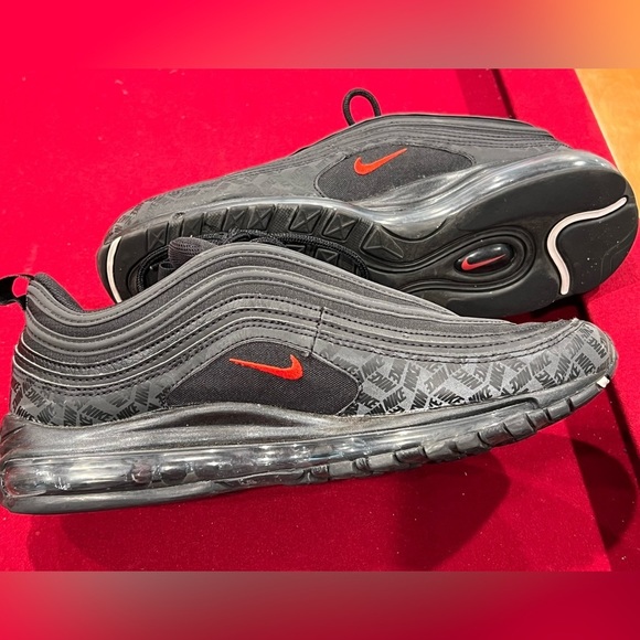 Nike Other - Nike Airmax 97 Black Red All-Over Print Size 11 Gently Pre-Owned